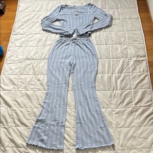 Pink Rose Periwinkle Ribbed Pajamas